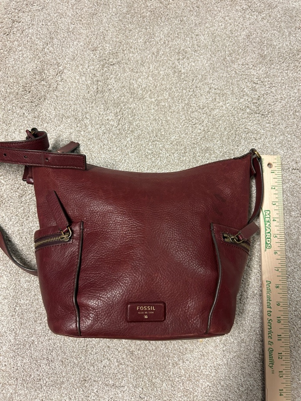 *TWO* FOSSIL Leather Shoulder/Crossbody Bags, Black (ZB6457) & Burgundy (ZB6642) - Picture 14 of 16